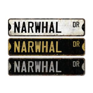 Narwhal-Premium-Quality-Rustic-Metal-Sign-2