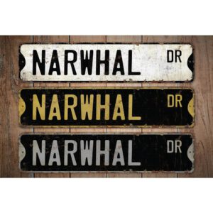 Narwhal-Premium-Quality-Rustic-Metal-Sign-Images