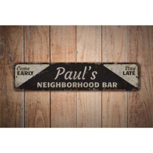 Neighborhood-Bar-Premium-Quality-Rustic-Metal-Sign-Images