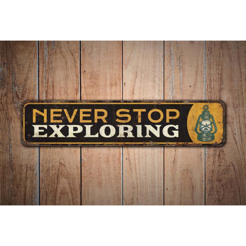 Never-Stop-Exploring-Premium-Quality-Rustic-Metal-Sign-Images