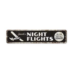 Night-Flying-Sign-Premium-Quality-Rustic-Metal-Sign-2