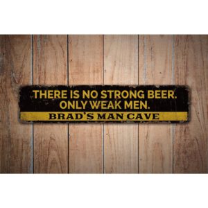 No-Strong-Beer-Premium-Quality-Rustic-Metal-Sign-Images