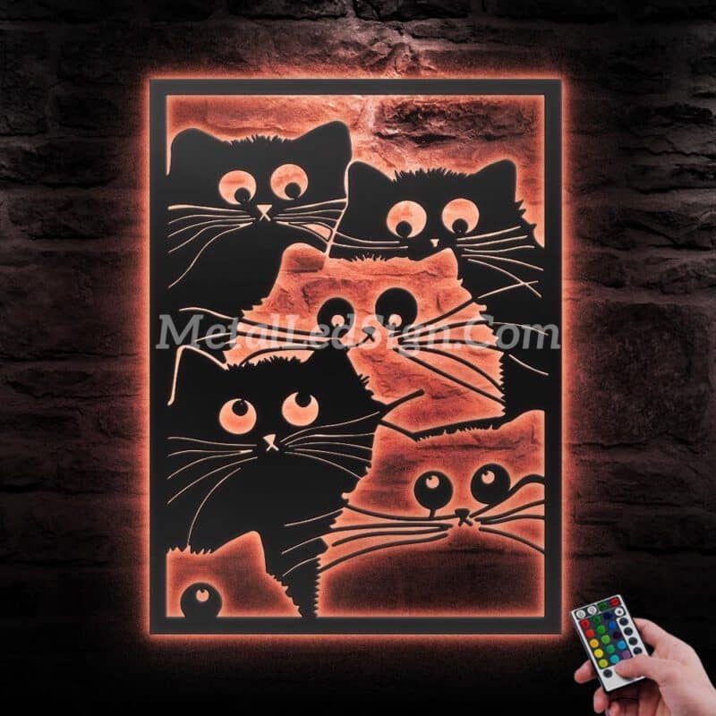 Nordic-Cats-Metal-Wall-Art-With-Led-Light-5-1