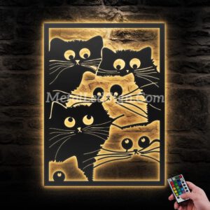 Nordic-Cats-Metal-Wall-Art-With-Led-Light-Images-1