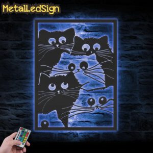 Nordic-Cats-Metal-Wall-Art-with-LED-Light-3