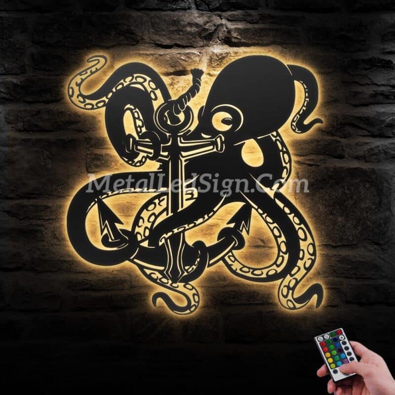 Octopus-And-Anchor-Metal-Wall-Art-Led-Light-Images-1