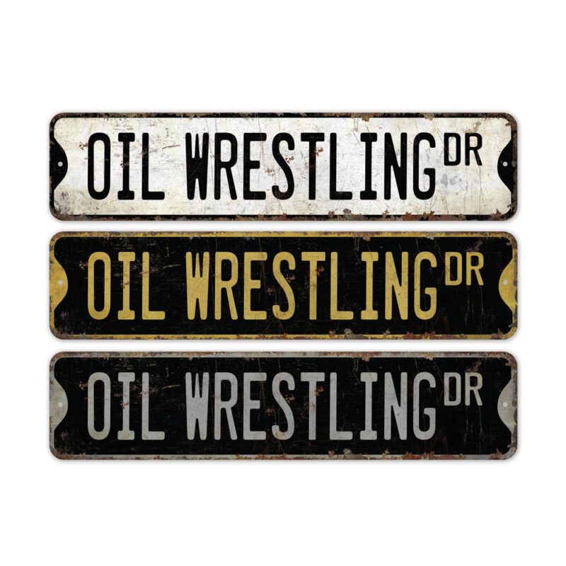 Oil-Wrestling-Premium-Quality-Rustic-Metal-Sign-2