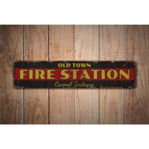 Old-Town-Fire-Station-Premium-Quality-Rustic-Metal-Sign-Images