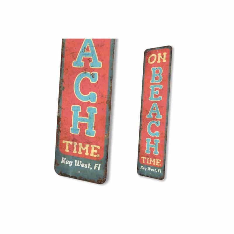On-Beach-Time-Sign-Premium-Quality-Rustic-Metal-Sign-4