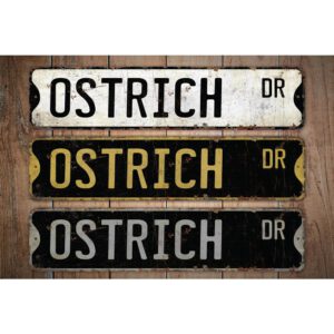 Ostrich-Premium-Quality-Rustic-Metal-Sign-Images