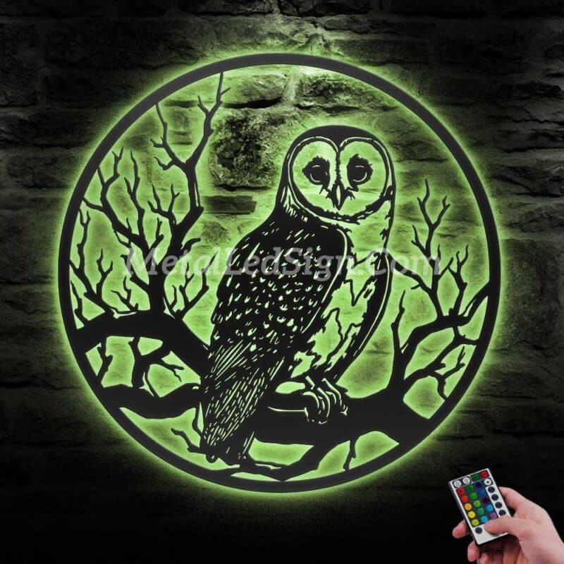 Owl-On-The-Branch-Metal-Wall-Art-With-Led-Light-6