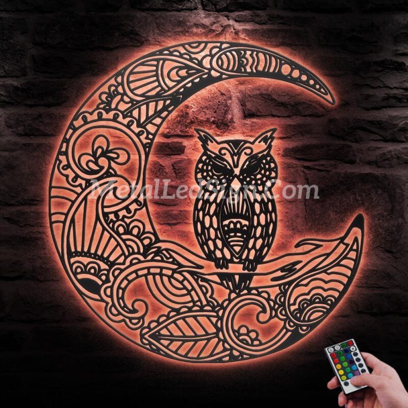 Owl-On-The-Moon-Metal-Wall-Art-With-Led-Light-5-1