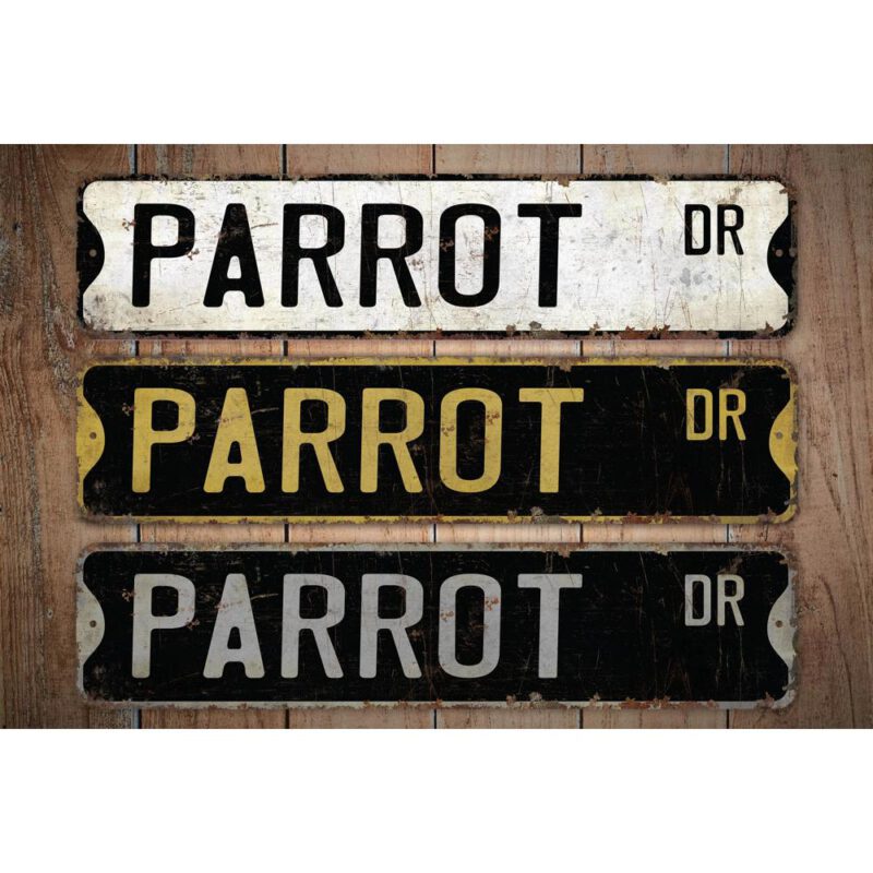 Parrot-Premium-Quality-Rustic-Metal-Sign-Images