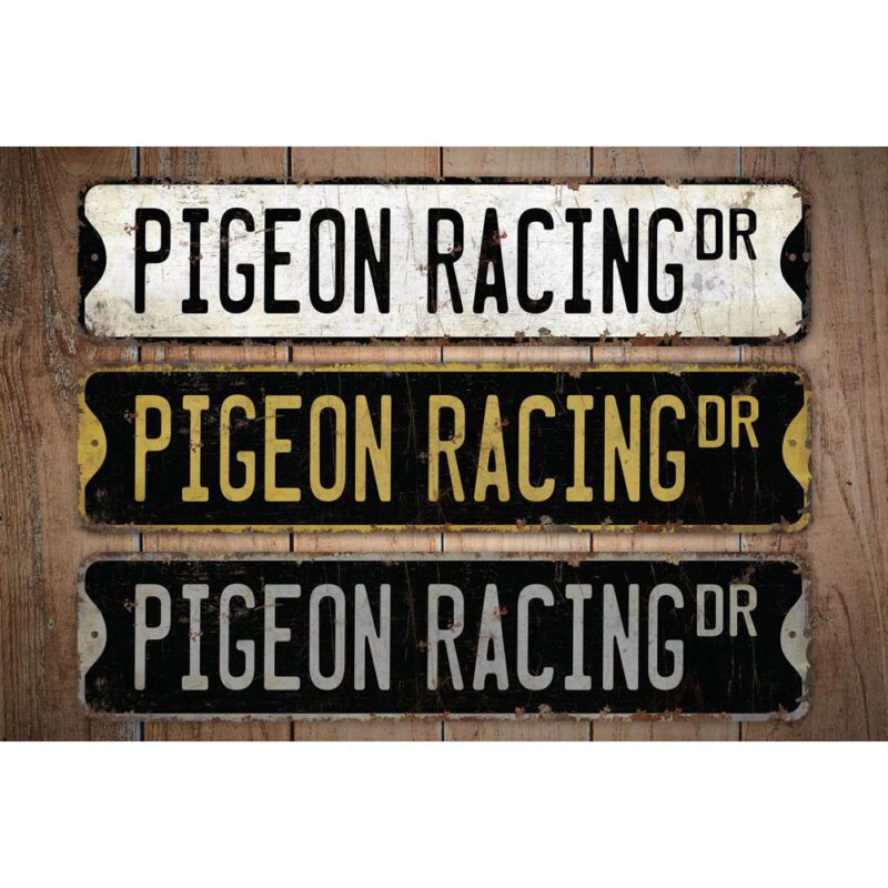 Pigeon-Racing-Premium-Quality-Rustic-Metal-Sign-Images