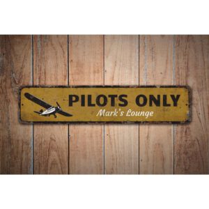 Pilots-Only-Sign-Premium-Quality-Rustic-Metal-Sign-Images