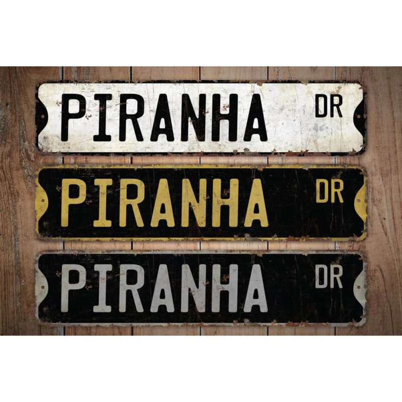 Piranha-Premium-Quality-Rustic-Metal-Sign-Images