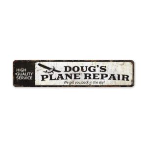 Plane-Repair-Sign-Premium-Quality-Rustic-Metal-Sign-2