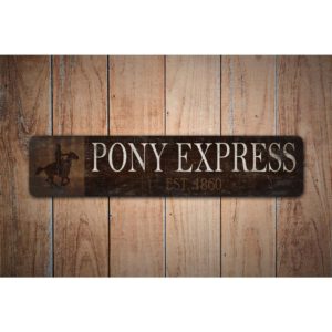 Pony-Express-Sign-Pony-Express-EST-Date-Premium-Quality-Rustic-Metal-Sign-Images