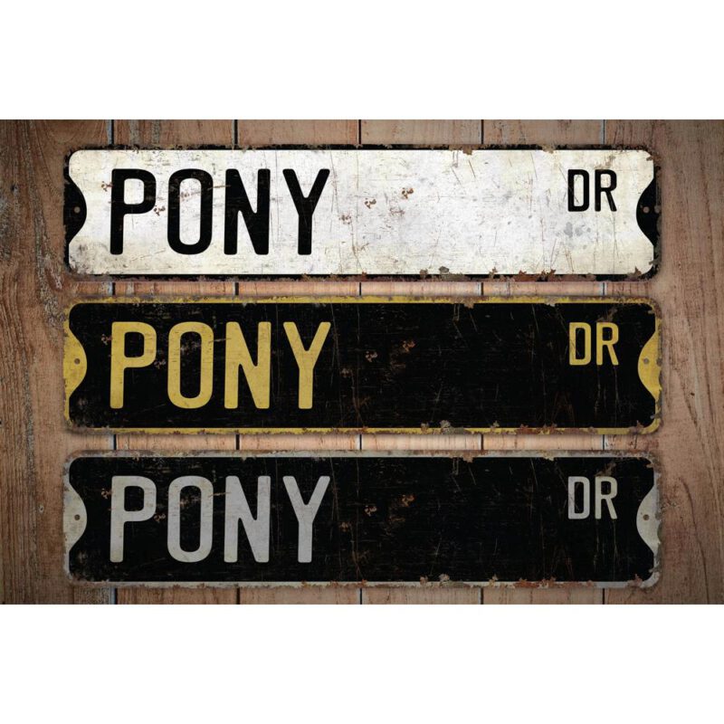 Pony-Premium-Quality-Rustic-Metal-Sign-Images