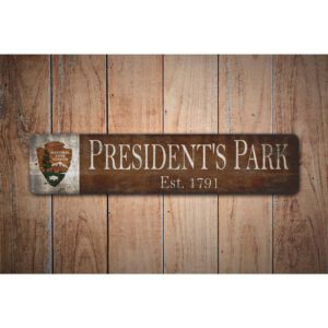 President-Park-Sign-Premium-Quality-Rustic-Metal-Sign-Images