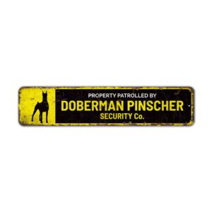 Property-Patrolled-By-Doberman-Pinscher-Sign-Premium-Quality-Rustic-Metal-Sign-2