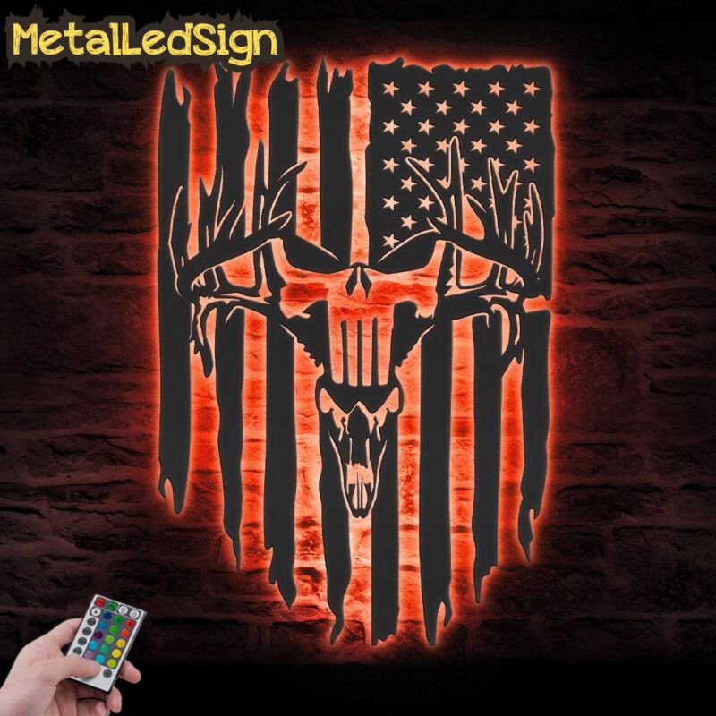 Punisher-Skull-Deer-Hunting-US-Flag-Metal-Wall-Art-LED-Light-5.jpg