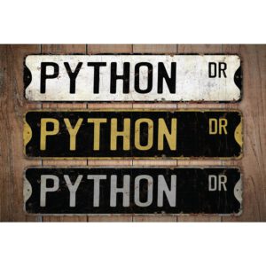 Python-Premium-Quality-Rustic-Metal-Sign-Images