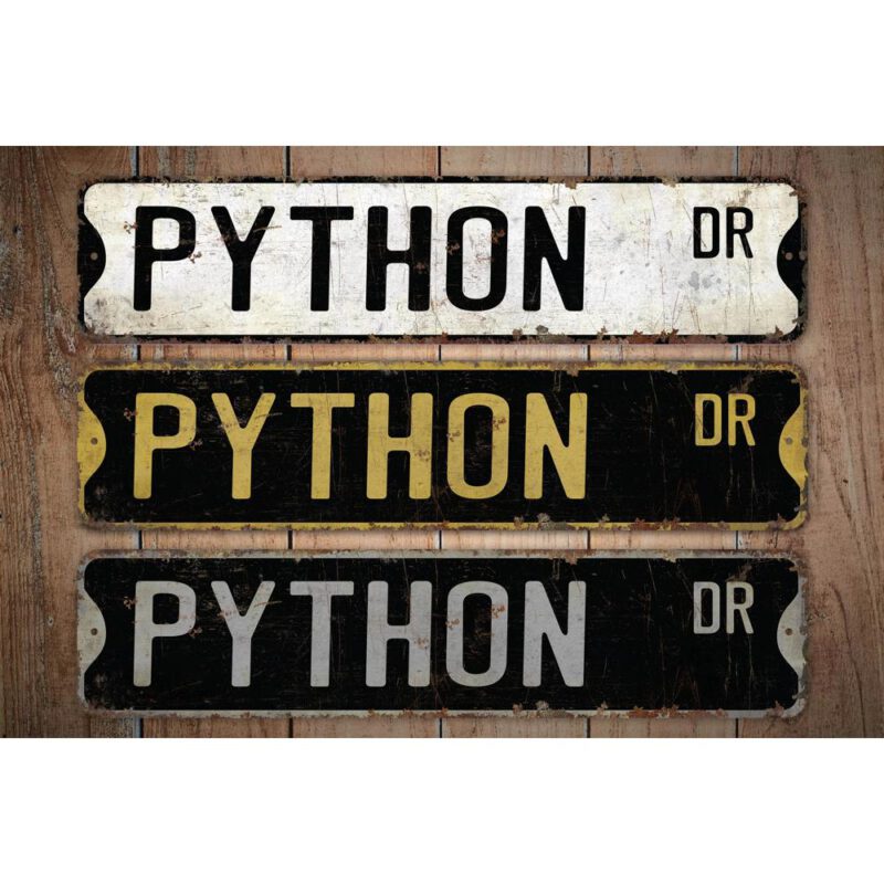 Python-Premium-Quality-Rustic-Metal-Sign-Images