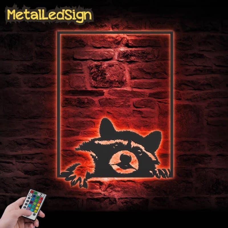 Raccoon-Metal-Wall-Art-With-Led-Light-5-2