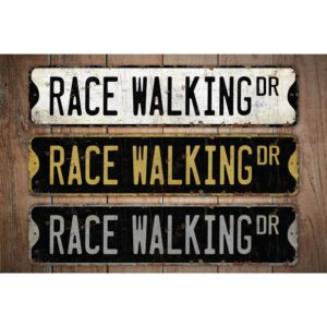 Race-Walking-Premium-Quality-Rustic-Metal-Sign-Images