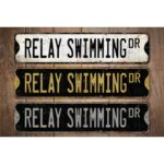 Relay-Swimming-Premium-Quality-Rustic-Metal-Sign-Images