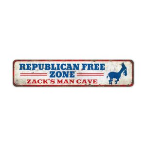 Republican-Free-Zone-Premium-Quality-Rustic-Metal-Sign-2