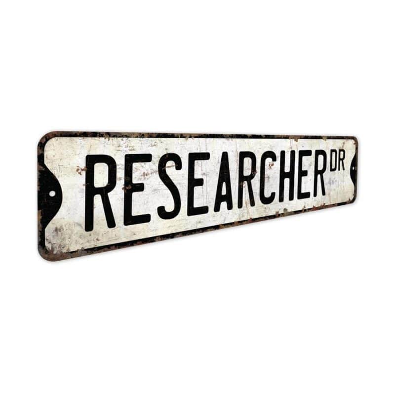 Researcher-Premium-Quality-Rustic-Metal-Sign-3