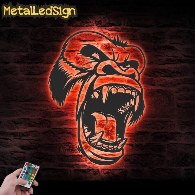 Roaring-Gorilla-Angry-Metal-Wall-Art-LED-Light-5.jpg