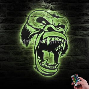 Roaring-Gorilla-Angry-Metal-Wall-Art-Led-Light-6