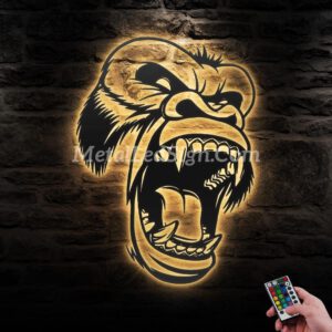 Roaring-Gorilla-Angry-Metal-Wall-Art-Led-Light-Images-1