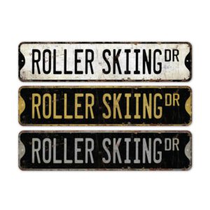 Roller-Skiing-Premium-Quality-Rustic-Metal-Sign-2