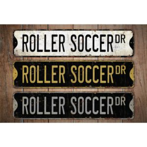 Roller-Soccer-Premium-Quality-Rustic-Metal-Sign-Images