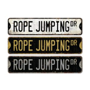 Rope-Jumping-Premium-Quality-Rustic-Metal-Sign-2