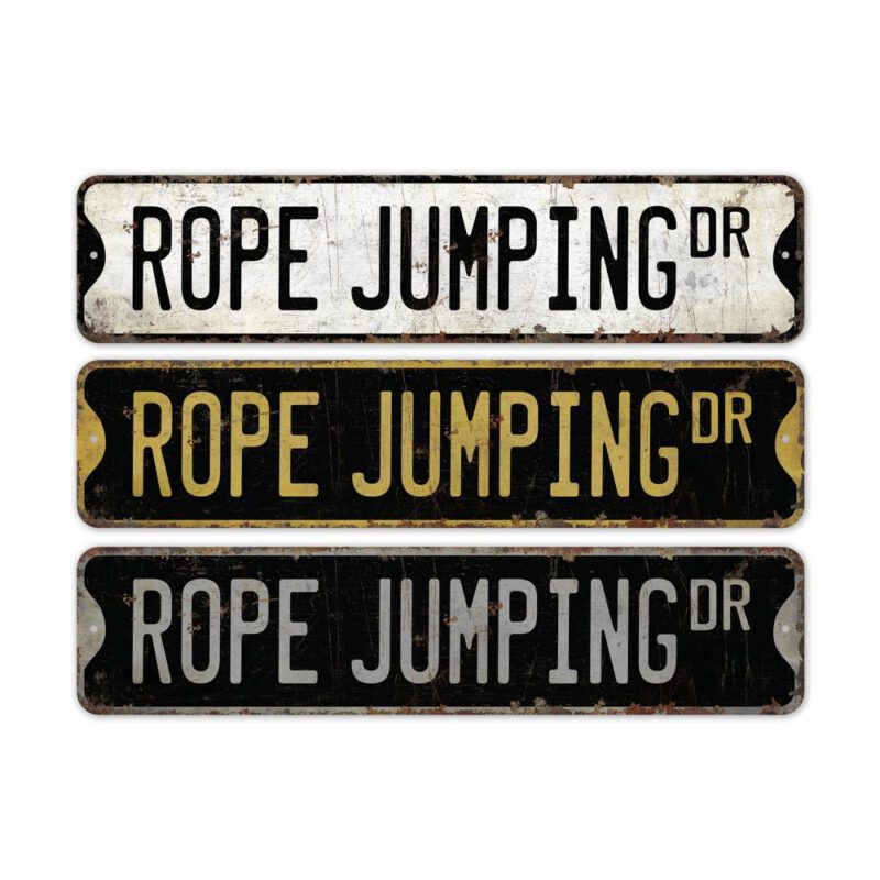 Rope-Jumping-Premium-Quality-Rustic-Metal-Sign-2