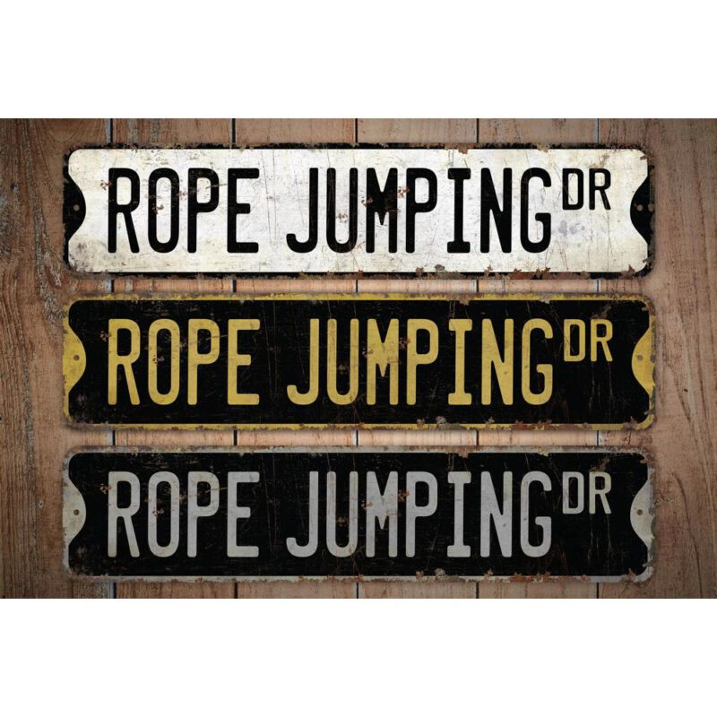 Rope-Jumping-Premium-Quality-Rustic-Metal-Sign-Images