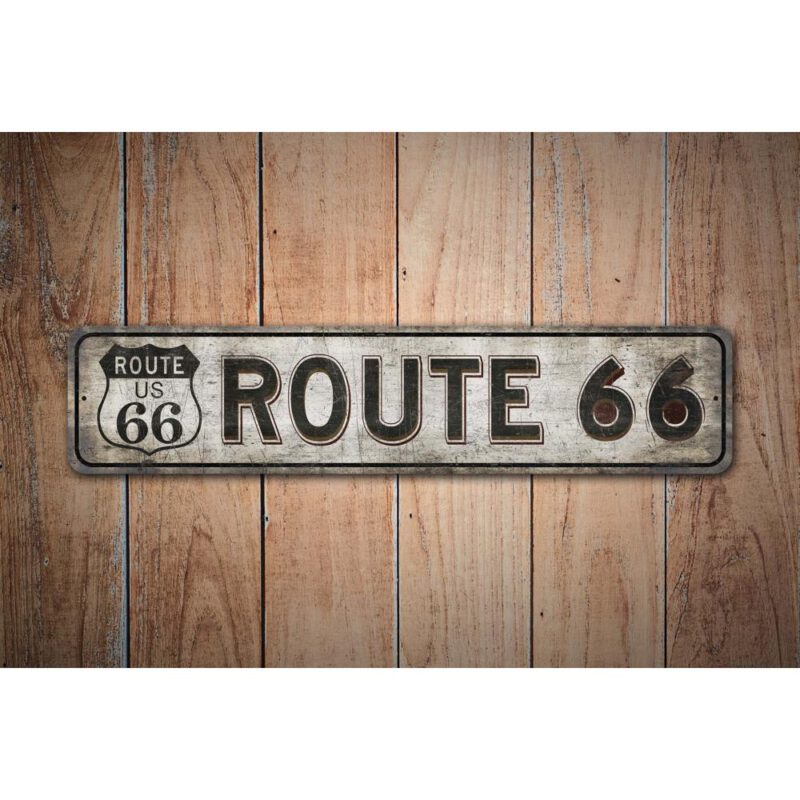 Route-66-Sign-Premium-Quality-Rustic-Metal-Sign-Images