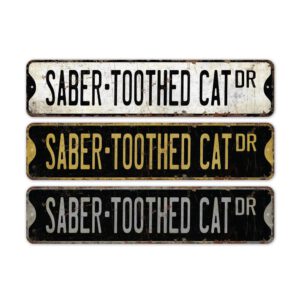 Saber-Toothed-Cat-Premium-Quality-Rustic-Metal-Sign-2