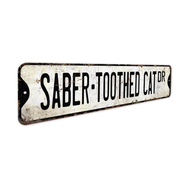 Saber-Toothed-Cat-Premium-Quality-Rustic-Metal-Sign-3