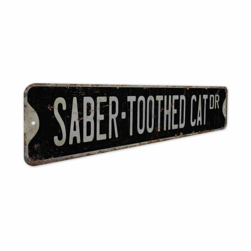 Saber-Toothed-Cat-Premium-Quality-Rustic-Metal-Sign-7