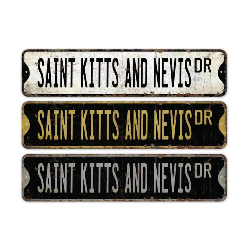 Saint-Kitts-And-Nevis-Premium-Quality-Rustic-Metal-Sign-2