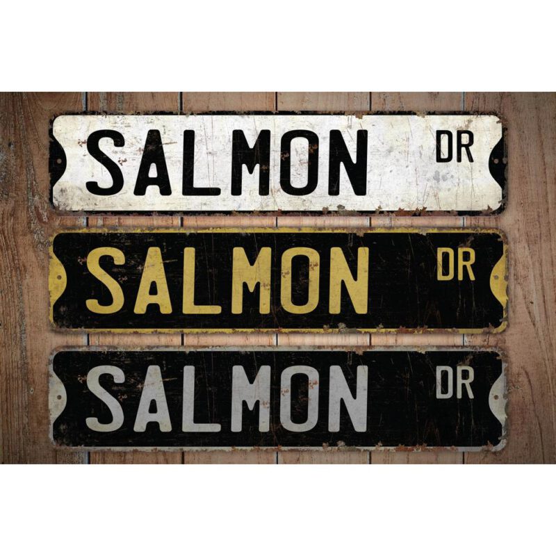 Salmon-Premium-Quality-Rustic-Metal-Sign-Images