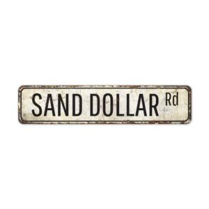 Sand-Dollar-Road-Premium-Quality-Rustic-Metal-Sign-2