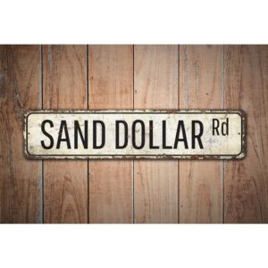 Sand-Dollar-Road-Premium-Quality-Rustic-Metal-Sign-Images