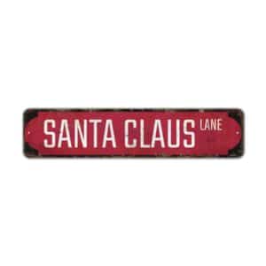 Santa-Claus-Lane-Sign-Premium-Quality-Rustic-Metal-Sign-2